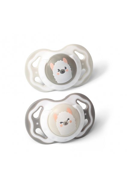 Symetrický cumlík Baby Ono 3-6m 2ks sivý a béžový