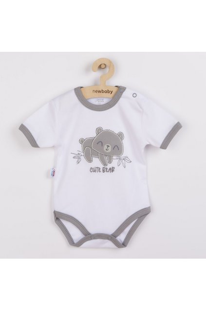 Bavlnené body pre deti s krátkym rukávom Cute Bear