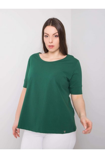 Dámske tričko plus size tmavo-zelená RV-TS-6330.92P
