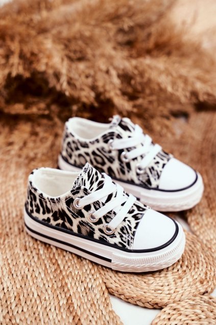 Detské tenisky farba biela NJSK 890-C WHITE LEOPARD