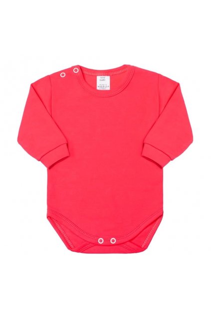 Dojčenské body s dlhým rukávom New Baby malinové