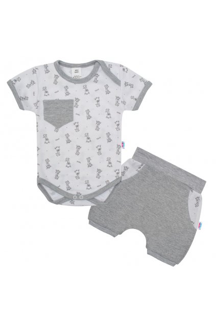 2-dielna letná bavlnená súprava New Baby Perfect Summer svetlo sivá
