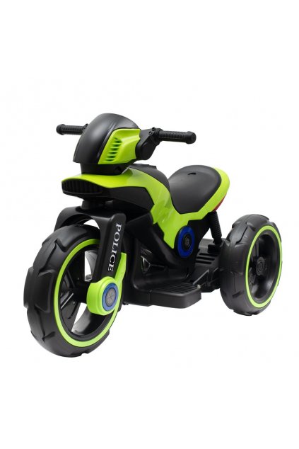 Detská elektrická motorka Baby Mix POLICE zelená