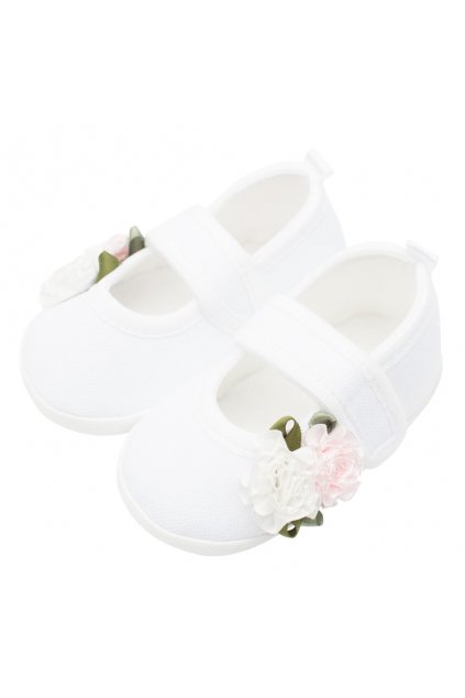 Dojčenské capačky New Baby Linen biele 0-3 m roses