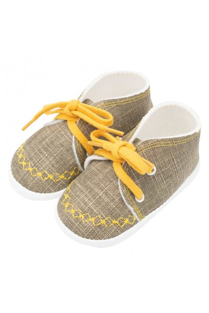 Dojčenské capačky tenisky New Baby jeans mustard 3-6 m