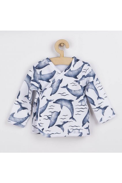 Dojčenská bavlněná košilka s delfínmi