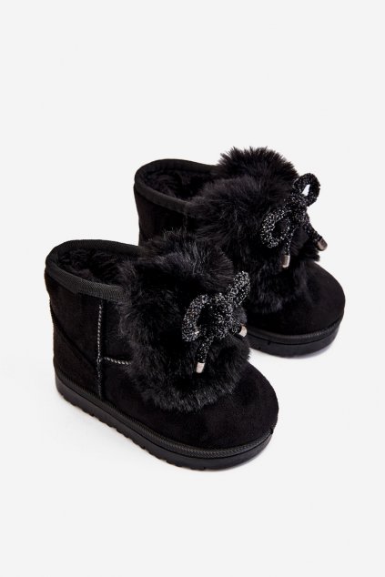 Detské snehule farba čierna kód obuvi 602-1A BLACK