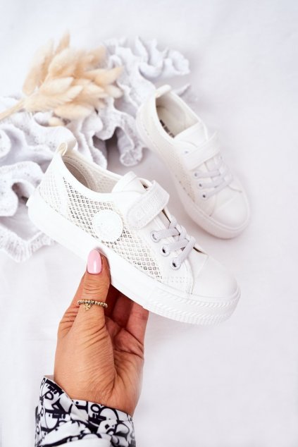 Detské tenisky  biele kód obuvi HH374014 WHITE