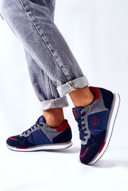 Dámske tenisky farba sivá kód obuvi GG274A055 NAVY/RED