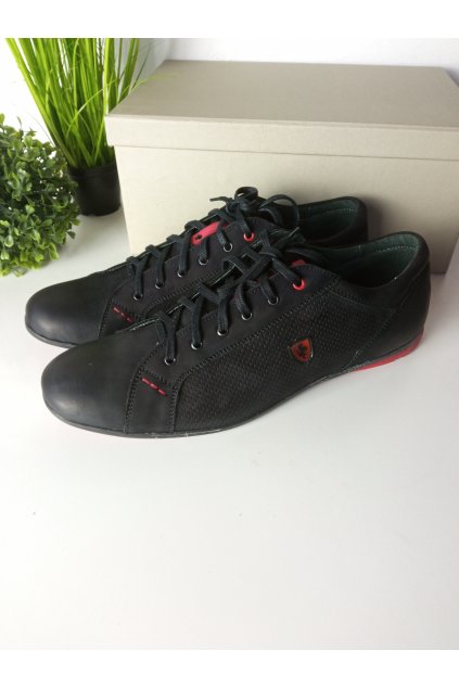 Čierne kožené pánske topánky NJSK 228CZ/D1-L9