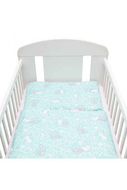 2-dielne posteľné obliečky New Baby 90/120 cm Králičky mätové