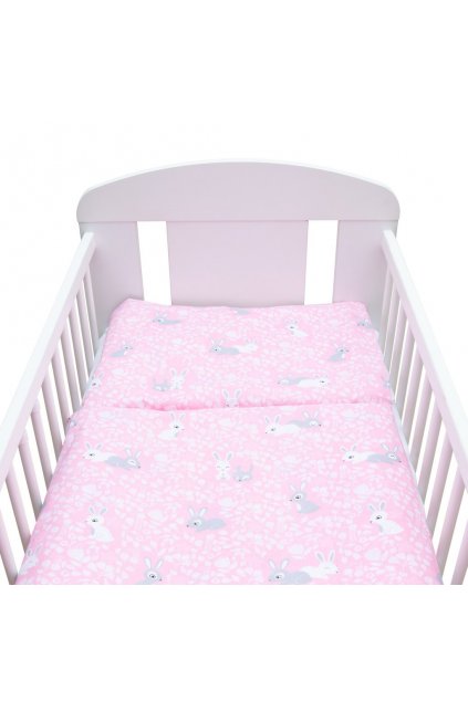 2-dielne posteľné obliečky New Baby 90/120 cm Králičky rúžový