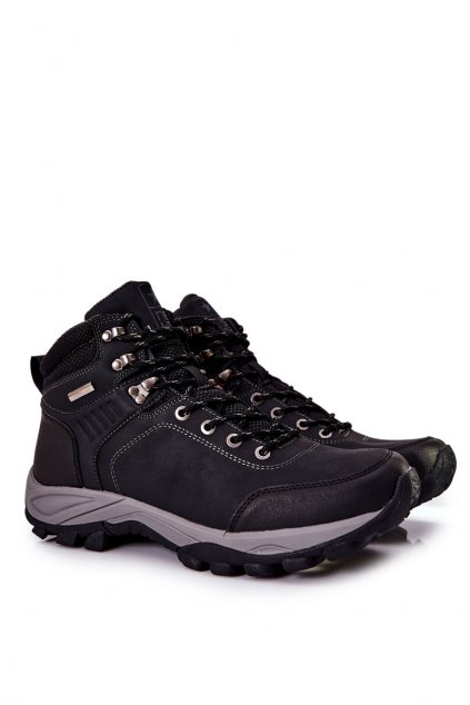 Pánske topánky na zimu  čierne kód obuvi 20MN20-3317 BLK