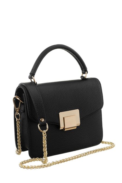 Čierna dámska kožená crossbody kabelka T_D126CZ_CD