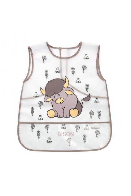 Umývateľný podbradník - zástera 38x45 cm Baby Ono bizón