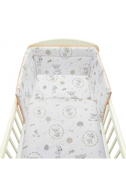 3-dielne posteľné obliečky New Baby 100/135 cm Srnka sivo-rúžové