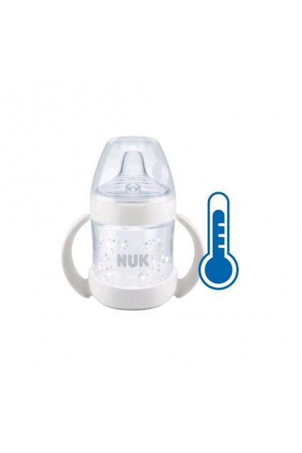 Dojčenská fľaša na učenie NUK Nature Sense s kontrolou teploty 150 ml biela