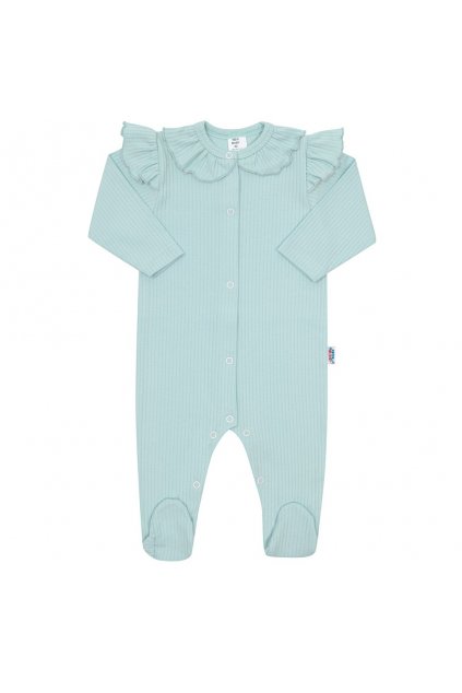 Dojčenský bavlnený overal New Baby Stripes ľadovo modrá