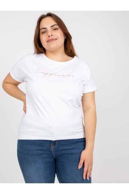 Dámske biele plus size tričko RV-TS-7774.16P
