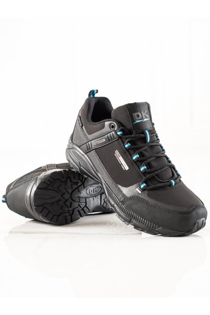 Čierne pánske trekingové topánky bez opätku podpätku Dk kod CCC -1- 1096B/BL-M