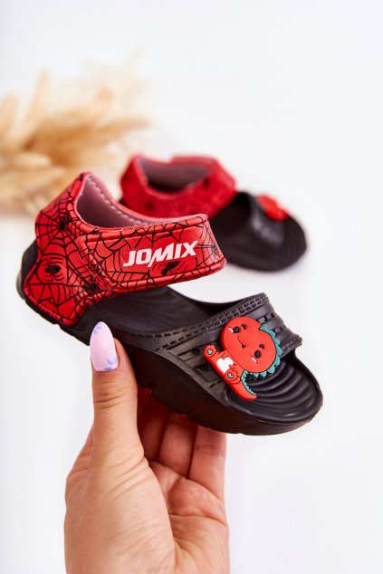 Detské sandále farba čierna kód obuvi SP2242 BLK/RED
