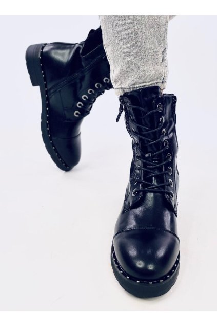 Dámske členkové topánky čierne 1429