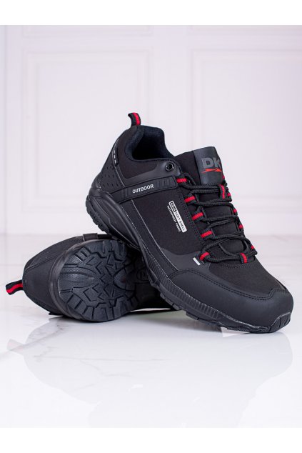 Čierne pánske trekingové topánky bez opätku podpätku Dk kod CCC -1- 1096B/R-M