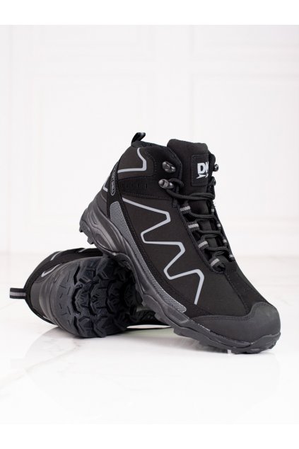 Čierne pánske trekingové topánky Dk kod 2147B/G-M