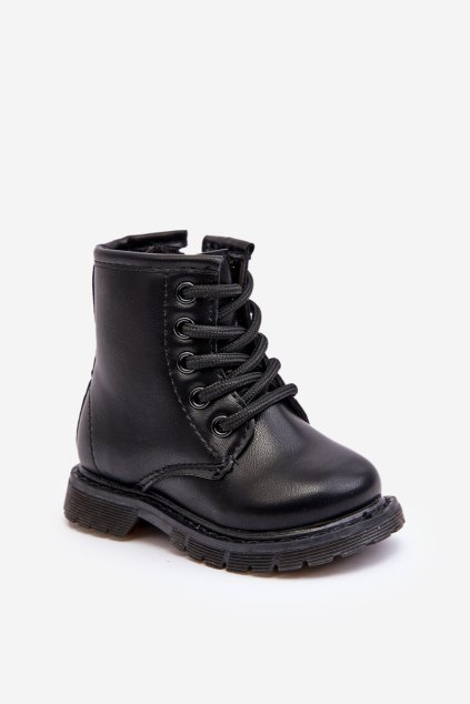 Detské členkové topánky  čierne kód obuvi 20318-A BLACK