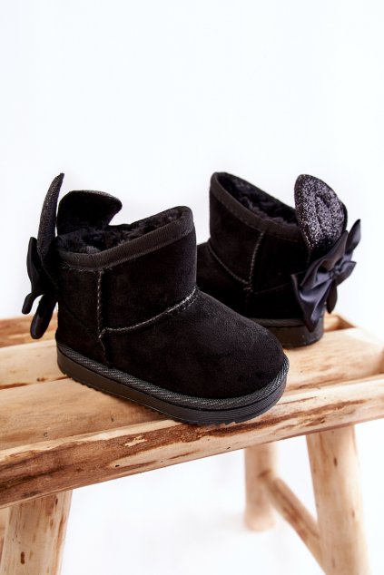 Detské členkové topánky  čierne kód obuvi 20205-A BLACK
