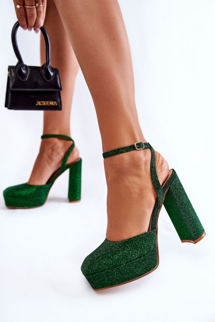 Dámske sandále  zelené kód obuvi 3557-1 GREEN