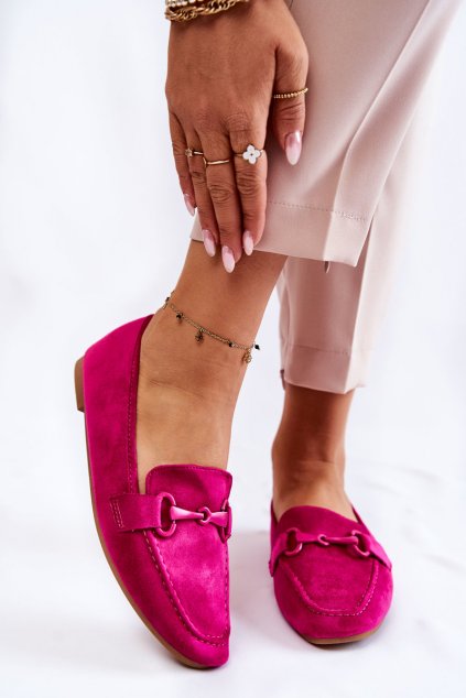 Dámske mokasíny  ružové kód obuvi 2057-105 FUSHIA