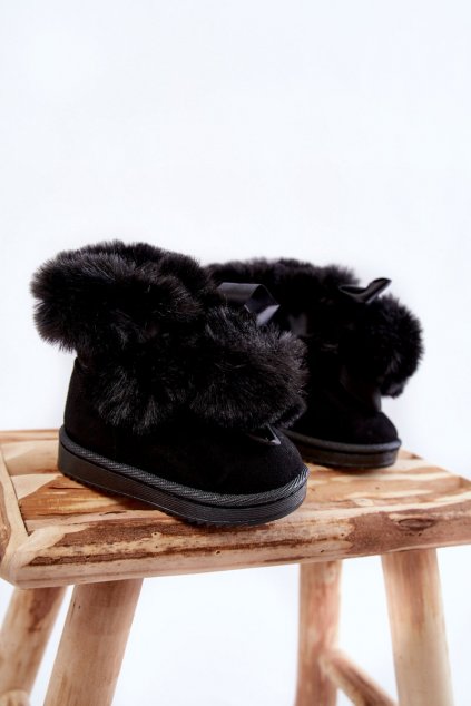 Detské členkové topánky  čierne kód obuvi 20215-A BLACK