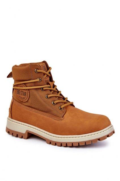 Pánske topánky na zimu farba hnedá kód obuvi KK174203 CAMEL