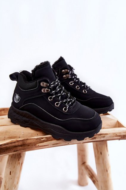 Detské členkové topánky farba čierna kód obuvi HB18-1 BLACK