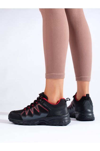 Čierne dámske trekingové topánky bez opätku podpätku Dk kod CCC -1- 1068B/R