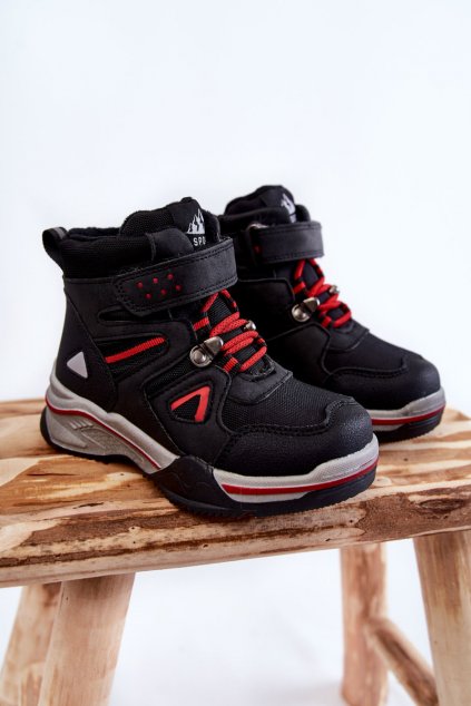 Detské členkové topánky  čierne kód obuvi 22DZ23-5259 BLACK