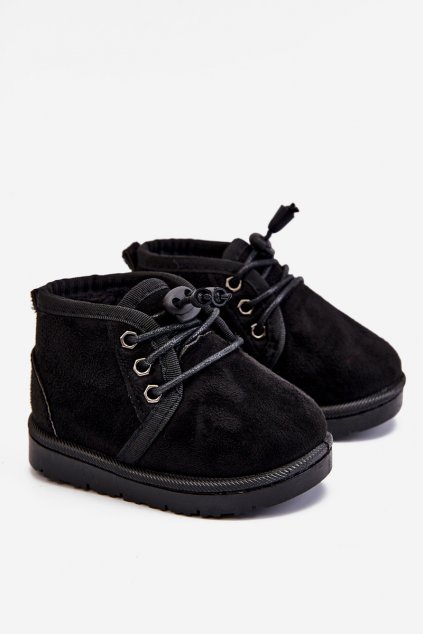 Detské členkové topánky farba čierna kód obuvi 20223-A BLK
