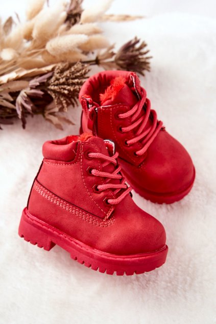 Detské členkové topánky  červené kód obuvi 20306-E RED