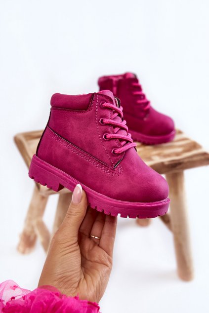 Detské členkové topánky  ružové kód obuvi 20305-F FUCHSIA