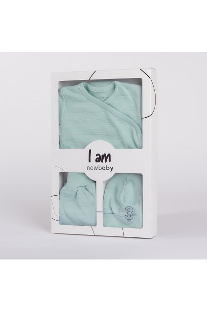 3-dielna dojčenská súpravička do pôrodnice New Baby I AM modrá