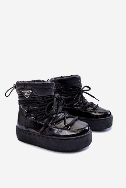 Detské členkové topánky  čierne kód obuvi HY843 BLACK