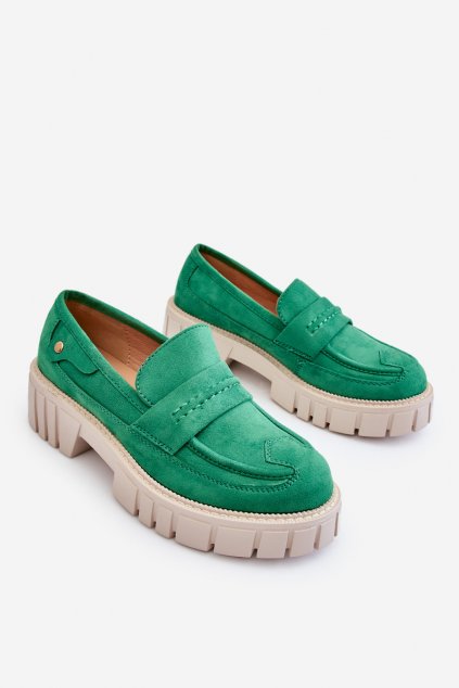 Dámske poltopánky  zelené kód obuvi UK132P GREEN