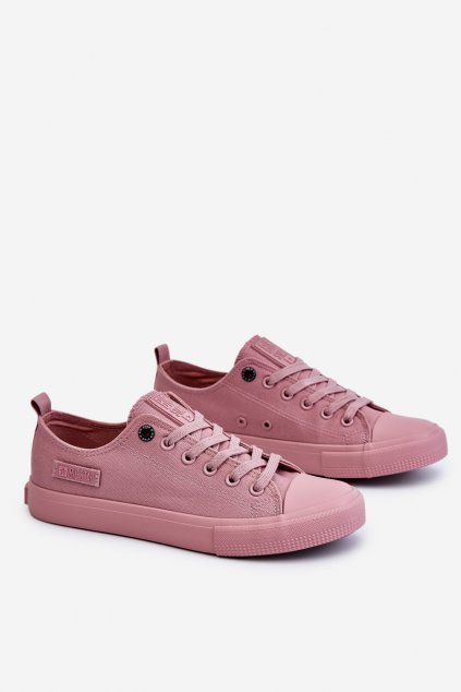 Dámske ružové tenisky na nízkom podpätku z textilu kód obuvi TE- CCC -01-LL274027 NUDE : Naše topky dnes