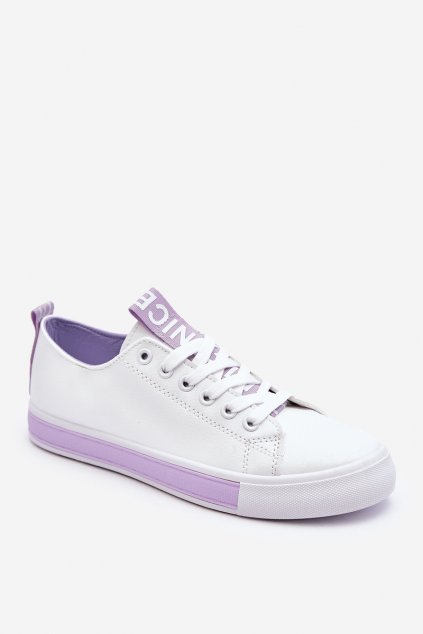 Dámske tenisky farba biela kód obuvi LA221 PURPLE