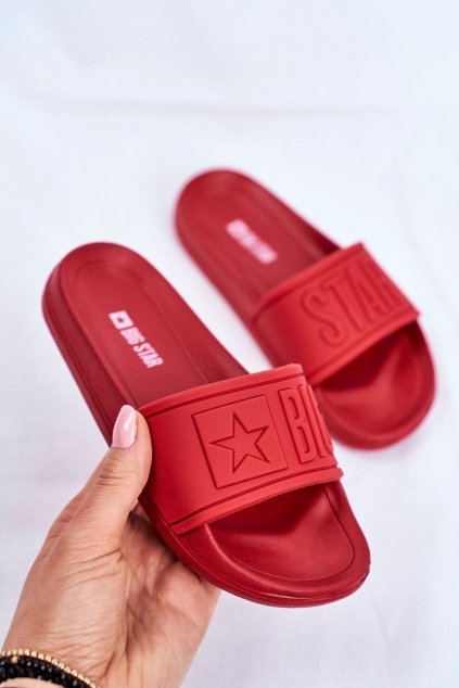 Detské šľapky  červené kód obuvi DD374156 RED