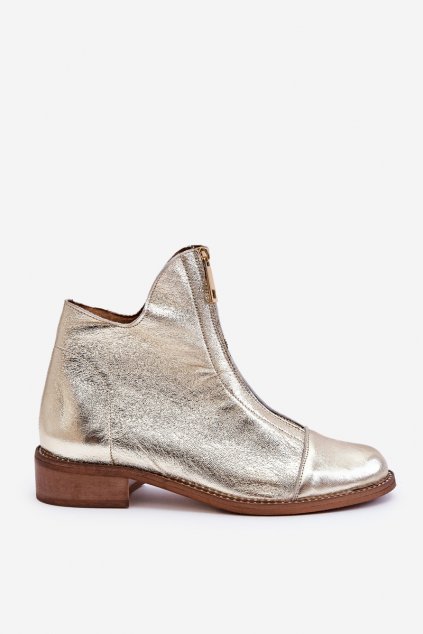 Členkové topánky na podpätku  zlaté kód obuvi 2785/007 GOLD