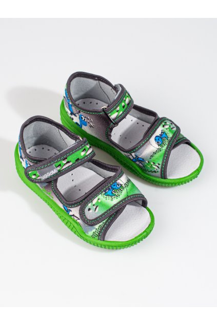Zelené detské papuče bez opätku podpätku Viggami kod CCC -1- HUGO DRUK-GR