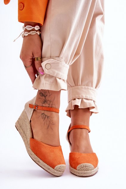 Dámske sandále  oranžové kód obuvi H8-376 ORANGE