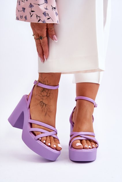 Dámske sandále farba fialová kód obuvi 78-130 PURPLE